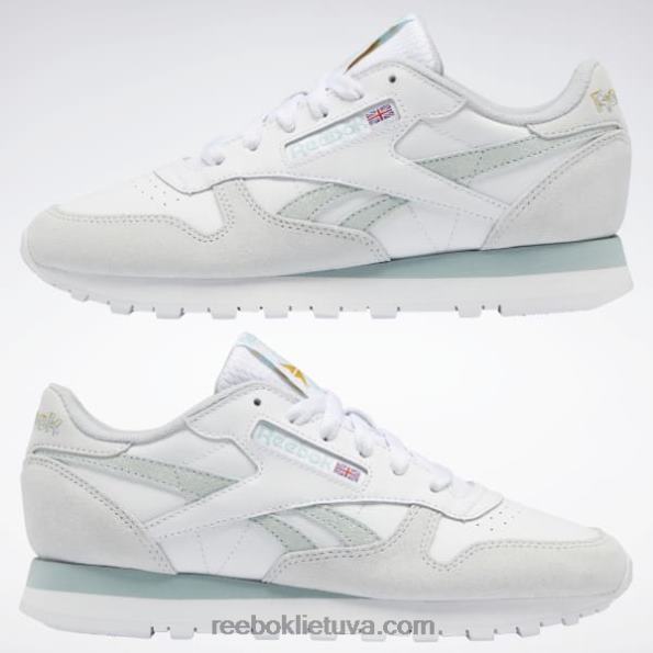 Reebok klasikiniai odiniai moteriški batai FTYF8968 ftwr balta/pajūrio pilka/šalta pilka