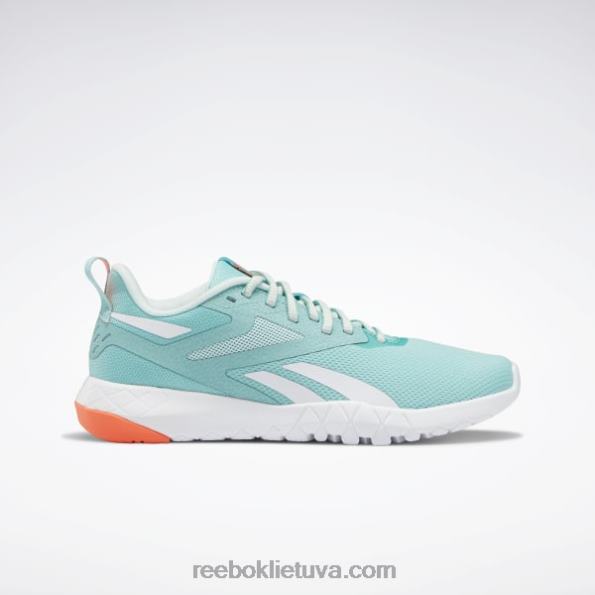 Reebok flexagon force 4 moteriški treniruočių bateliai FTYF8398 pusiau klasikinis žalsvai melsvos/oranžinės spalvos blyksnis