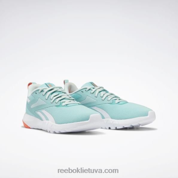 Reebok flexagon force 4 moteriški treniruočių bateliai FTYF8398 pusiau klasikinis žalsvai melsvos/oranžinės spalvos blyksnis
