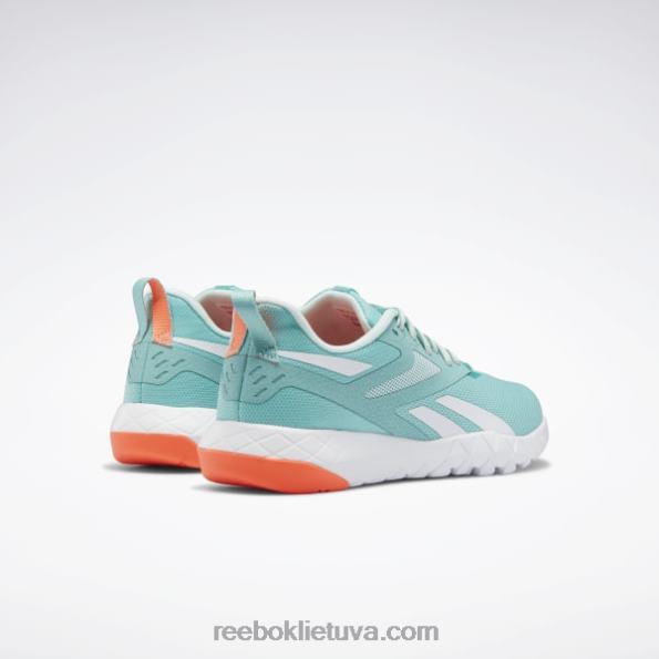 Reebok flexagon force 4 moteriški treniruočių bateliai FTYF8398 pusiau klasikinis žalsvai melsvos/oranžinės spalvos blyksnis
