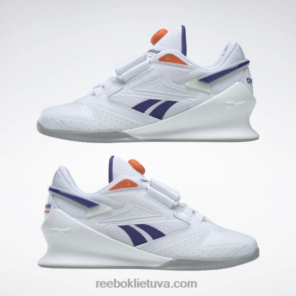 Reebok legacy lifter iii moteriški sunkiosios atletikos bateliai FTYF8132 ftwr balta/bold violetinė/smash orange s23-r