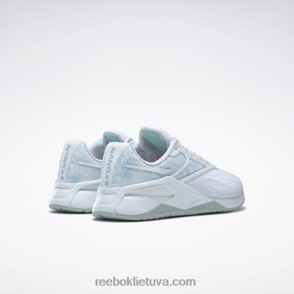 Reebok nano x2 moteriški treniruočių bateliai FTYF8180 ftwr balta / pajūrio pilka / užuomina mėtų