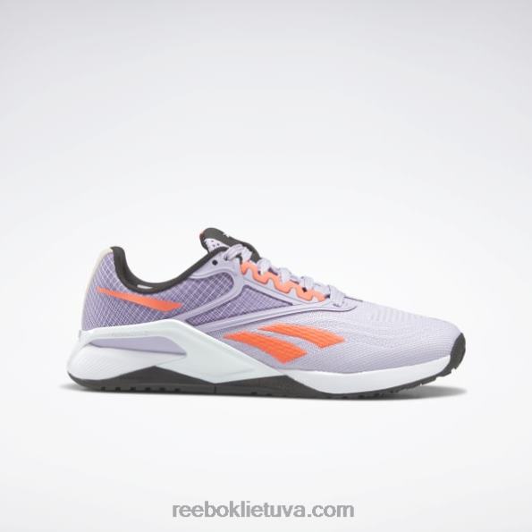 Reebok nano x2 moteriški treniruočių bateliai FTYF843 purpurinė oazė/oranžinė blykstė/juoda šerdis