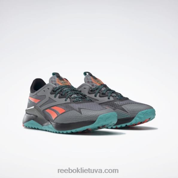 Reebok nano x2 tr adventure moteriški treniruočių bateliai FTYF8101 grynai pilka 5/šerdis juoda/klasikinė žalsva