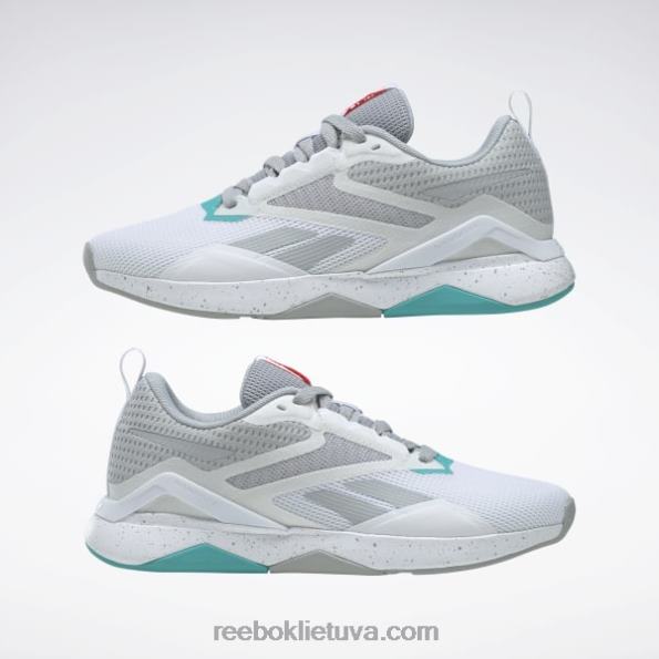 Reebok nanoflex tr 2.0 moteriški treniruočių bateliai FTYF890 grynai pilka 3/ftwr balta/klasikinė žalsva