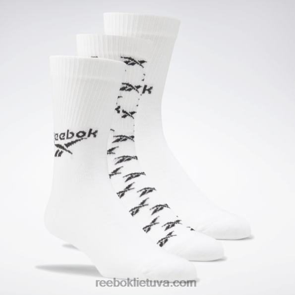 Reebok Klasikinės sulankstomos įgulos kojinės 3 poros FTYF81003 baltas