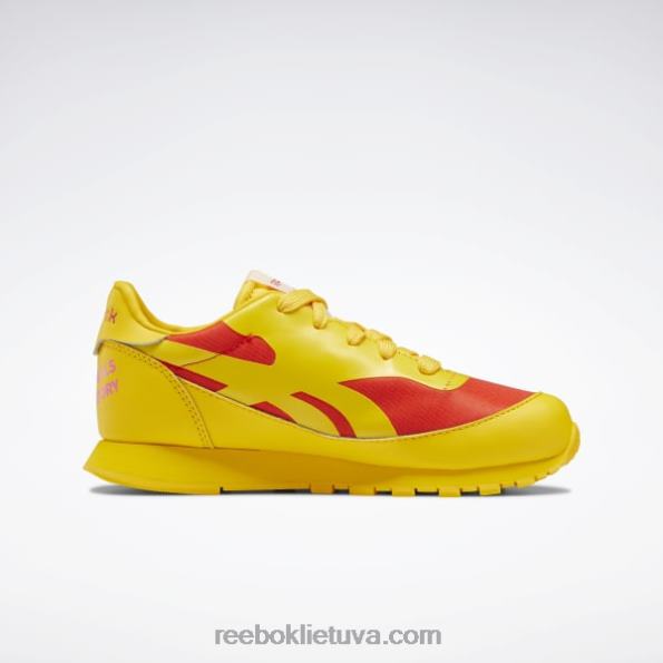 Reebok gyvūnų observatorija klasikiniai odiniai batai - ikimokyklinis FTYF81407 visada geltona / lenktynininko raudona vaikai