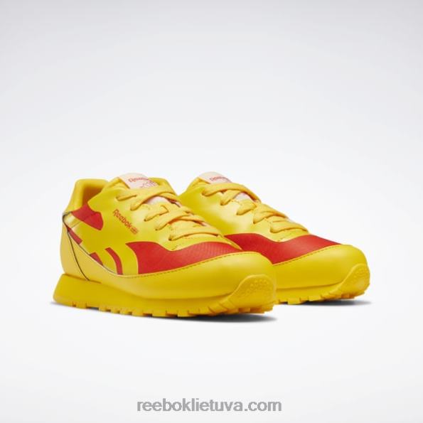 Reebok gyvūnų observatorija klasikiniai odiniai batai - ikimokyklinis FTYF81407 visada geltona / lenktynininko raudona vaikai