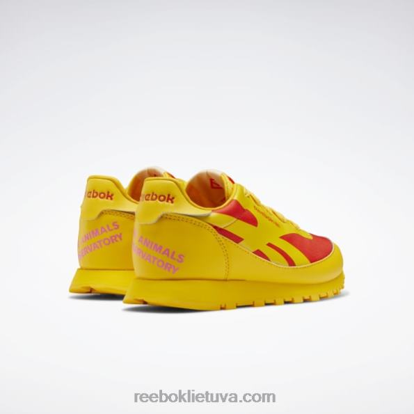 Reebok gyvūnų observatorija klasikiniai odiniai batai - ikimokyklinis FTYF81407 visada geltona / lenktynininko raudona vaikai