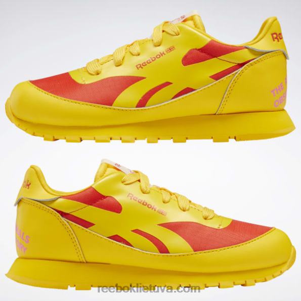 Reebok gyvūnų observatorija klasikiniai odiniai batai - ikimokyklinis FTYF81407 visada geltona / lenktynininko raudona vaikai
