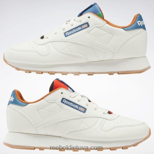 Reebok klasikiniai odiniai batai - klasės mokykla FTYF81399 kreida/plieninis mėlynas s23-r vaikai
