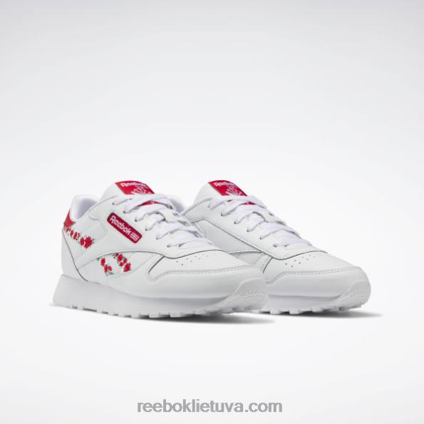 Reebok klasikiniai odiniai batai - klasės mokykla FTYF81417 ftwr balta / vektorinis raudonas vaikai