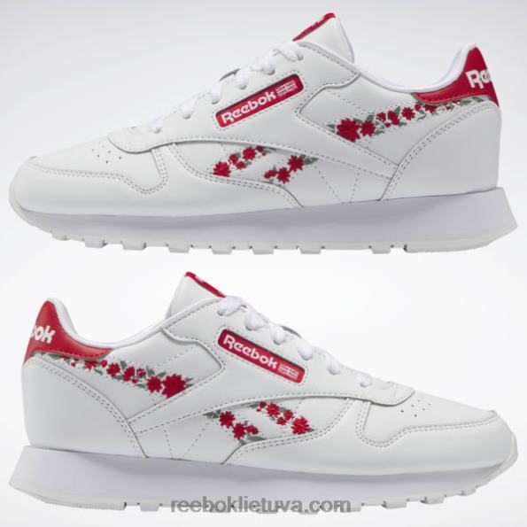Reebok klasikiniai odiniai batai - klasės mokykla FTYF81417 ftwr balta / vektorinis raudonas vaikai