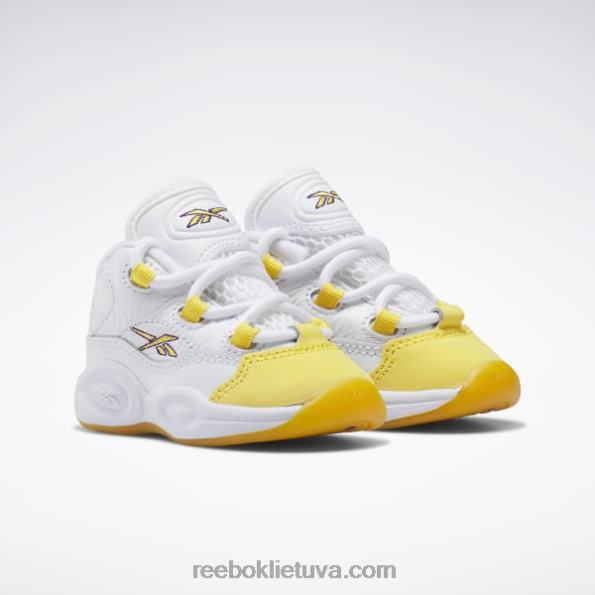Reebok klausimas mid batai - bamblys FTYF81373 ftwr baltas/geltonas siūlas/ultra violetinis vaikai