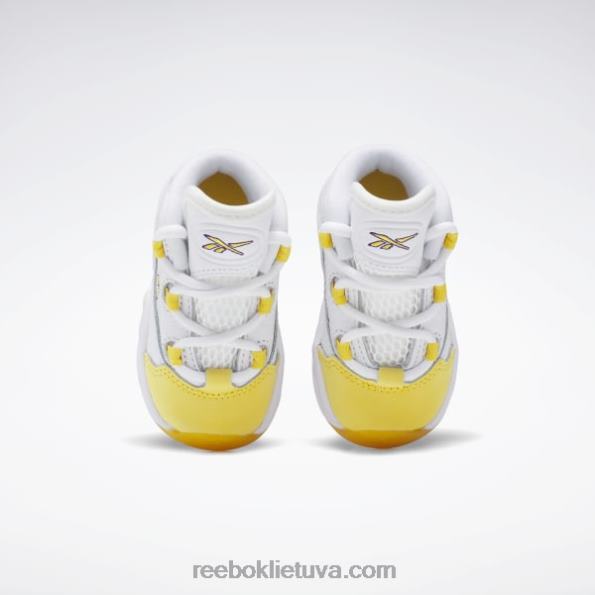 Reebok klausimas mid batai - bamblys FTYF81373 ftwr baltas/geltonas siūlas/ultra violetinis vaikai