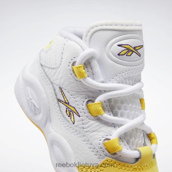 Reebok klausimas mid batai - bamblys FTYF81373 ftwr baltas/geltonas siūlas/ultra violetinis vaikai