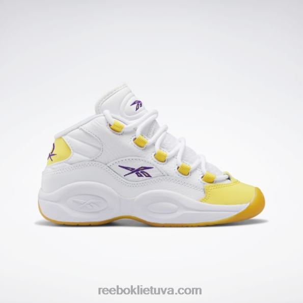 Reebok klausimas vidurio batai - ikimokyklinis FTYF81375 ftwr baltas/geltonas siūlas/ultra violetinis vaikai