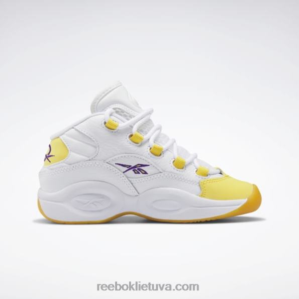 Reebok klausimas vidurio batai - ikimokyklinis FTYF81375 ftwr baltas/geltonas siūlas/ultra violetinis vaikai