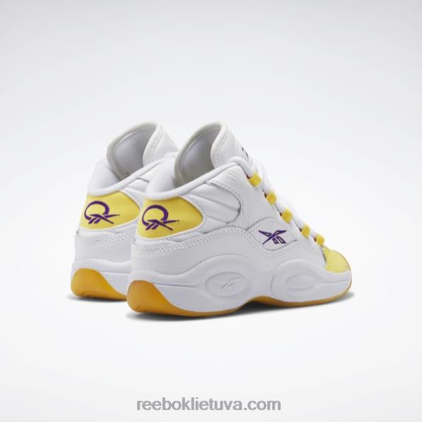 Reebok klausimas vidurio batai - ikimokyklinis FTYF81375 ftwr baltas/geltonas siūlas/ultra violetinis vaikai
