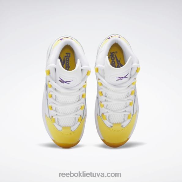 Reebok klausimas vidurio batai - ikimokyklinis FTYF81375 ftwr baltas/geltonas siūlas/ultra violetinis vaikai