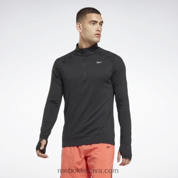 Reebok bėgiojantis viršus su ketvirčiu užtrauktuku FTYF81300 juodas vyrų