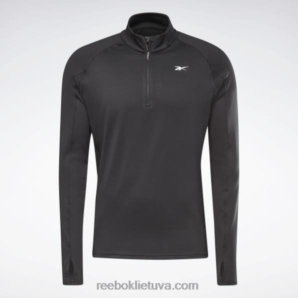 Reebok bėgiojantis viršus su ketvirčiu užtrauktuku FTYF81300 juodas vyrų