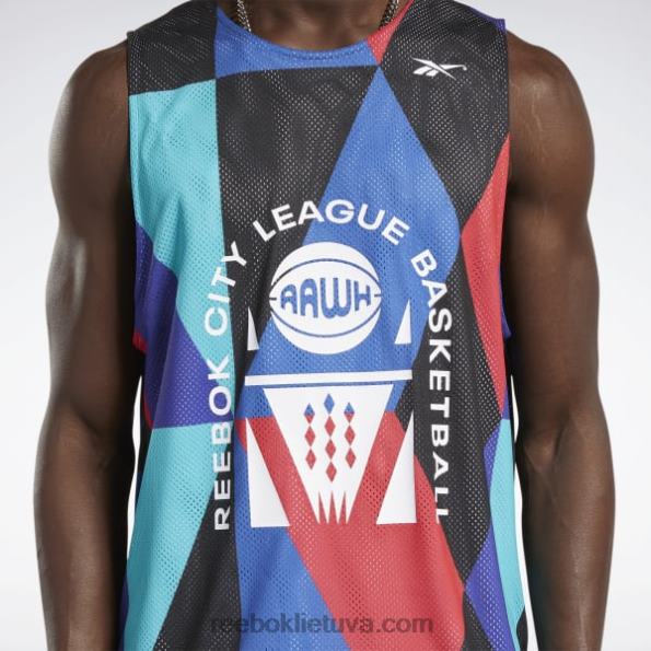 Reebok miesto lygos apverčiami tinkliniai marškinėliai FTYF81310 mėlynas vektorius vyrų