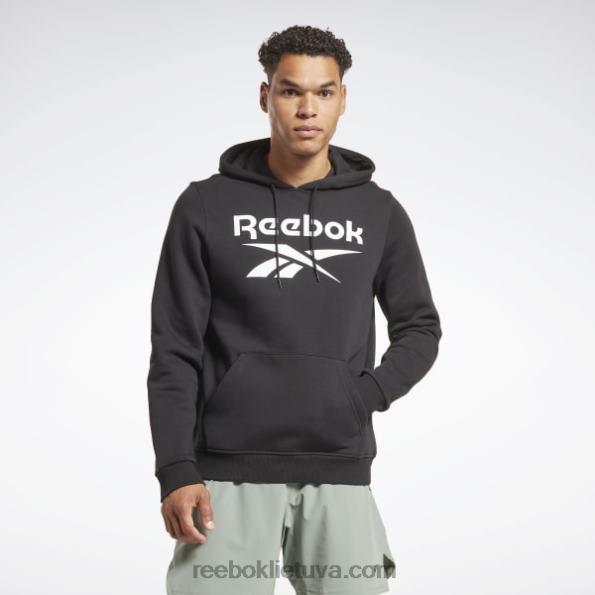 Reebok Identity fleece sukrautas logotipas megztinis gobtuvas FTYF81171 juodas vyrų