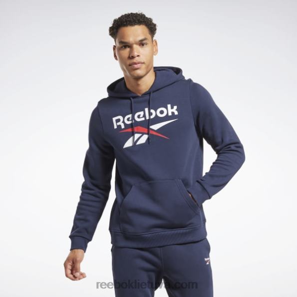 Reebok Identity fleece sukrautas logotipas megztinis gobtuvas FTYF81175 vektorinis laivynas vyrų