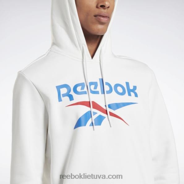 Reebok Identity fleece sukrautas logotipas megztinis gobtuvas FTYF81243 baltas vyrų