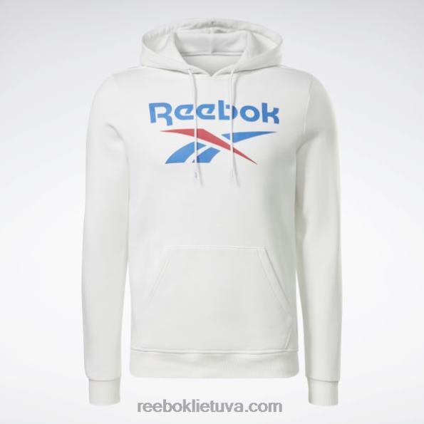 Reebok Identity fleece sukrautas logotipas megztinis gobtuvas FTYF81243 baltas vyrų