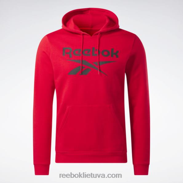 Reebok Identity fleece sukrautas logotipas megztinis gobtuvas FTYF81283 vektorius raudona/juoda vyrų