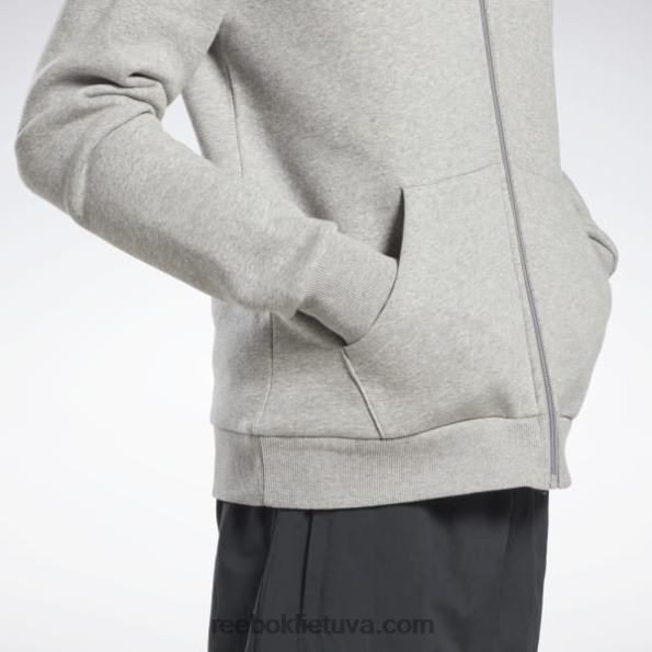 Reebok tapatybės vilnos džemperis su pilnu užtrauktuku FTYF81183 vidutinio pilkumo viržiai vyrų