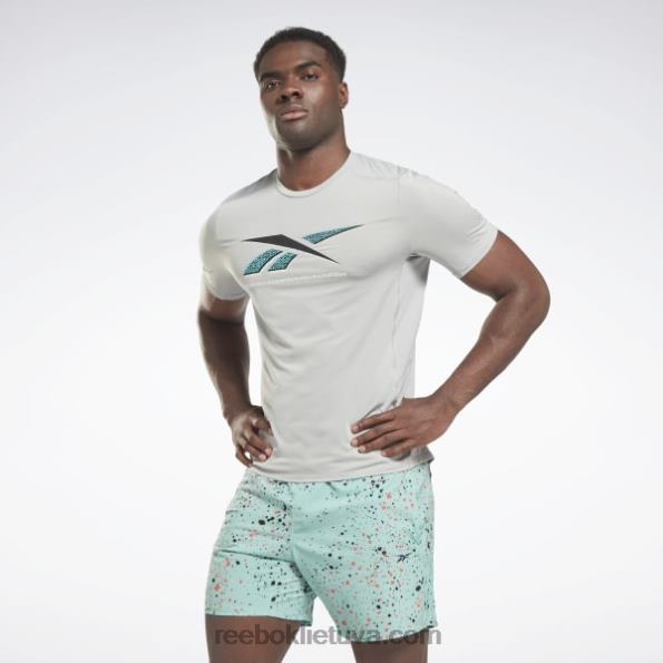 Reebok Activchill grafiniai sportininko marškinėliai FTYF81286 gryna pilka 3 vyrų