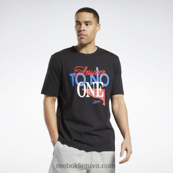 Reebok atsakyti į niekieno trumpomis rankovėmis marškinėlius FTYF81254 juodas vyrų