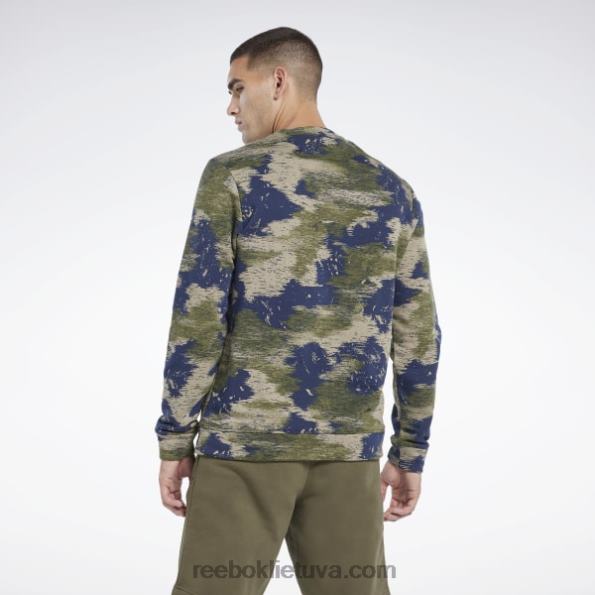 Reebok Identity modernus Camo fleece crew megztinis FTYF81297 medžiotojas žalias vyrų