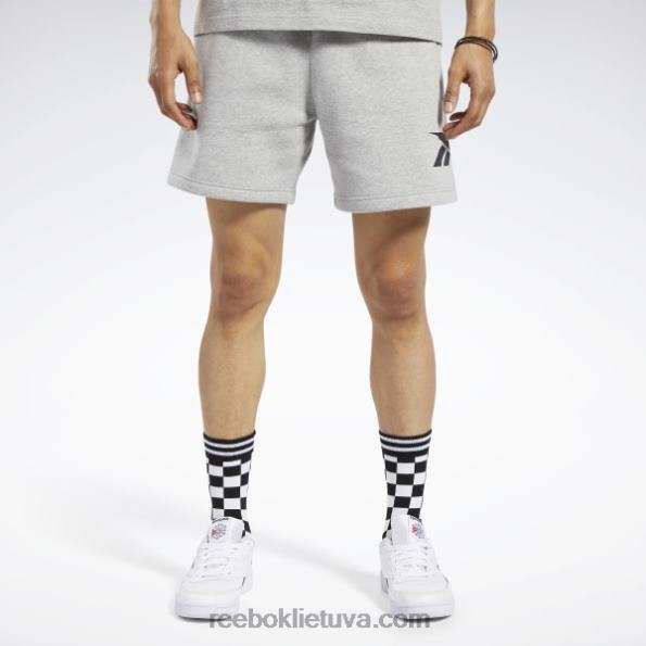 Reebok klasikiniai firminiai šortai FTYF81210 vidutinio pilkumo viržiai vyrų