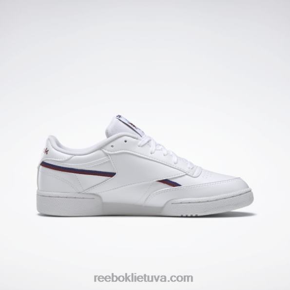 Reebok club c 85 vegan batai FTYF81215 ftwr balta/klasikinis kobaltas/klasikinis bordo vyrų
