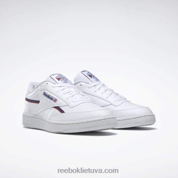 Reebok club c 85 vegan batai FTYF81215 ftwr balta/klasikinis kobaltas/klasikinis bordo vyrų