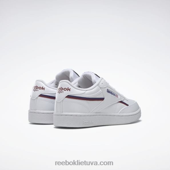 Reebok club c 85 vegan batai FTYF81215 ftwr balta/klasikinis kobaltas/klasikinis bordo vyrų