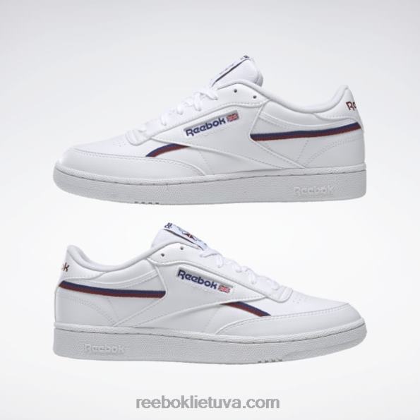 Reebok club c 85 vegan batai FTYF81215 ftwr balta/klasikinis kobaltas/klasikinis bordo vyrų