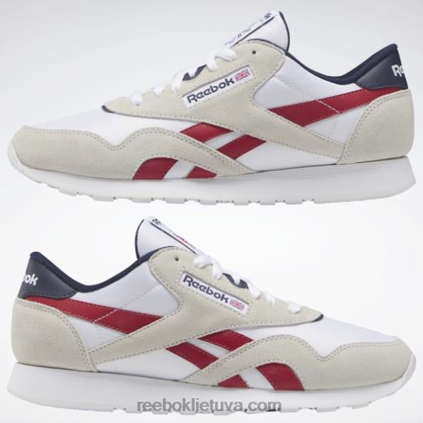 Reebok klasikiniai nailoniniai vyriški batai FTYF81100 ftwr balta / blyksčioji raudona / vektorinė tamsiai mėlyna