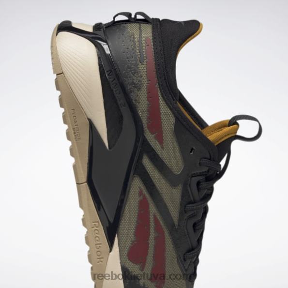 Reebok jurassic world nano x2 adventure vyriški treniruočių bateliai FTYF81052 moderni alyvuogių / šerdies juoda / laukinė chaki spalva