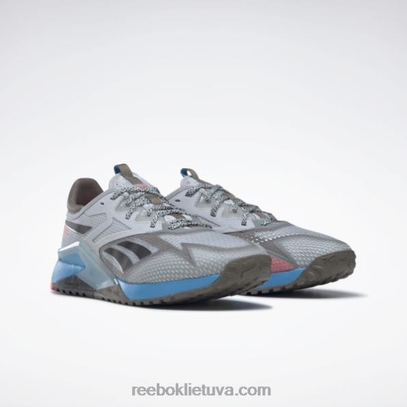 Reebok nano x2 tr adventure vyriški treniruočių bateliai FTYF81107 gryna pilka 2/trek grey/spindintis aqua
