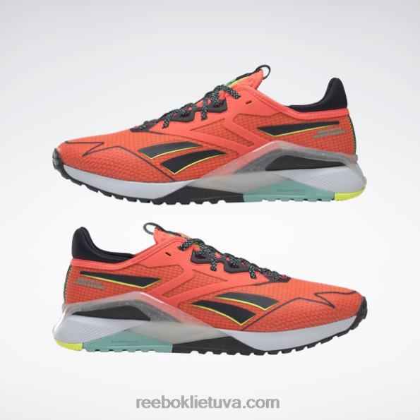 Reebok nano x2 tr adventure vyriški treniruočių bateliai FTYF81116 oranžinė blykstė / šerdis juoda / saulės rūgštis geltona
