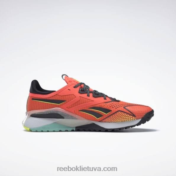 Reebok nano x2 tr adventure vyriški treniruočių bateliai FTYF81116 oranžinė blykstė / šerdis juoda / saulės rūgštis geltona
