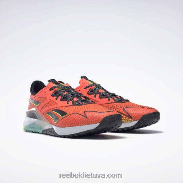 Reebok nano x2 tr adventure vyriški treniruočių bateliai FTYF81116 oranžinė blykstė / šerdis juoda / saulės rūgštis geltona