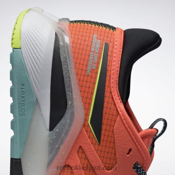 Reebok nano x2 tr adventure vyriški treniruočių bateliai FTYF81116 oranžinė blykstė / šerdis juoda / saulės rūgštis geltona