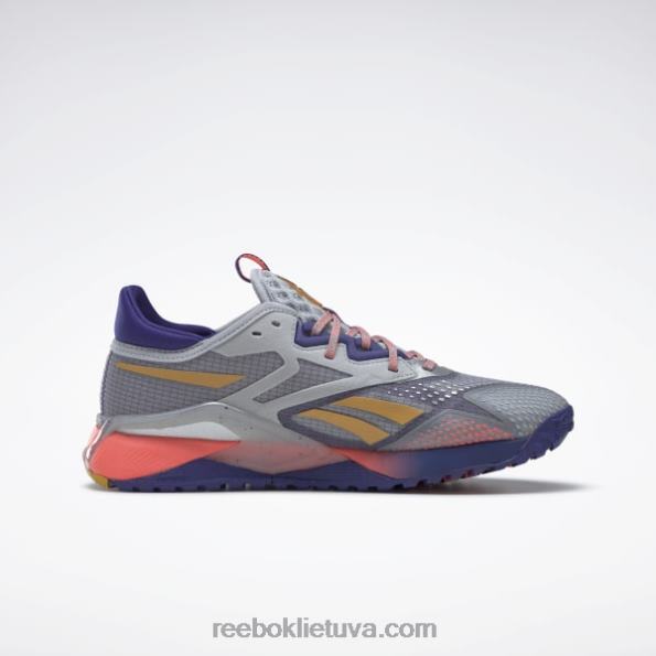 Reebok nano x2 tr adventure vyriški treniruočių bateliai FTYF81122 grynai pilka 3 / paryškinta violetinė / oranžinė blykstė