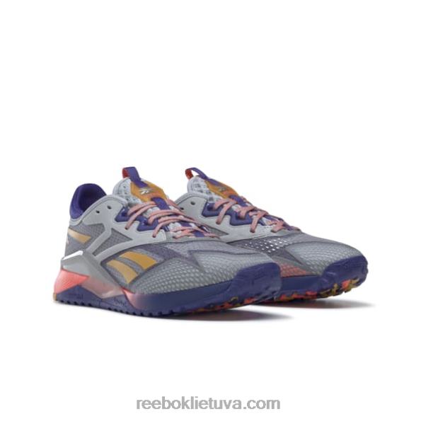 Reebok nano x2 tr adventure vyriški treniruočių bateliai FTYF81122 grynai pilka 3 / paryškinta violetinė / oranžinė blykstė